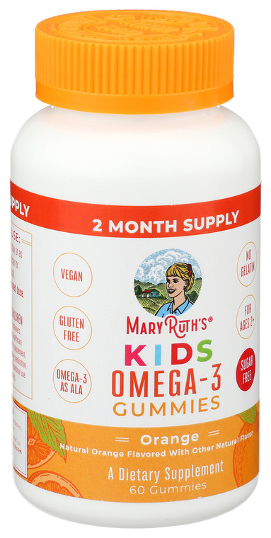 Mary Ruth's, Kids Omega-3 Orange Gummies, Case Of 1, 60 Ct