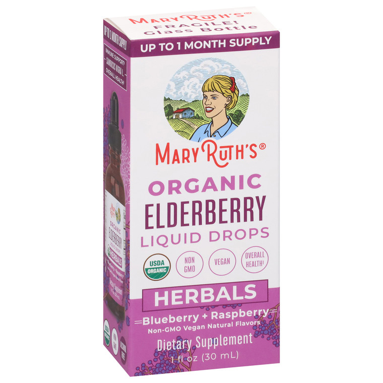 Mary Ruth's, Organic Elderberry Liquid Drops, Case Of 1, 1 Fl Oz