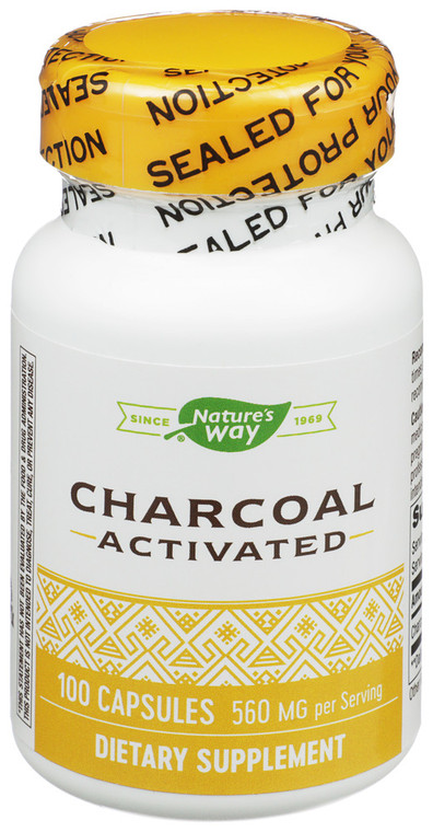 Nature's Way, Activated Charcoal Dietary Supplement Capsules, 1 Each, 100 Cap