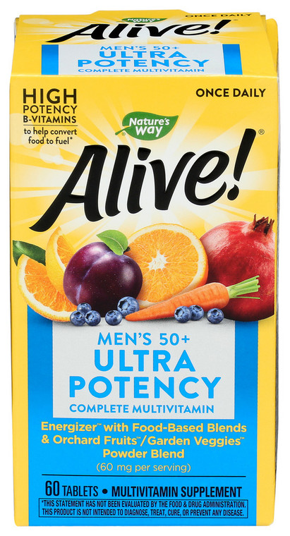 Nature's Way, Alive! Men's 50+ Ultra Potency Multi-vitamin, 1 Each, 60 Tab