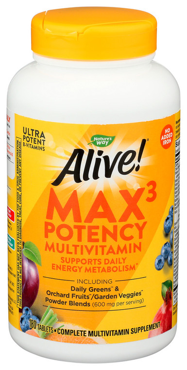 Nature's Way, Alive! Max3 Potency Daily Multi Vitamin Capsules, 1 Each, 180 Tab