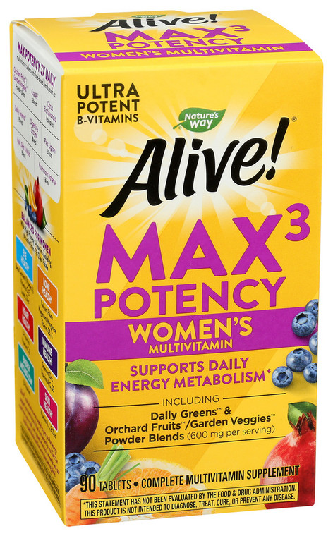 Nature's Way, Alive! Max3 Potency Women's Multi-vitamin Energy, 1 Each, 90 Tab