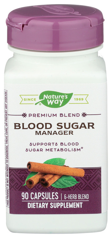 Nature's Way, Capsules Premium Blend Blood Sugar Manager, 1 Each, 90 Cap
