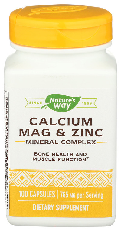 Nature's Way, Calcium Magnesium And Zinc Mineral Complex Capsules, 1 Each, 100 Cap