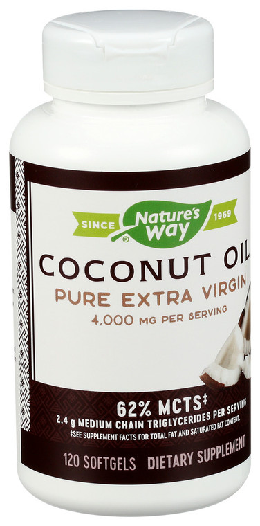 Nature's Way, Dietary Supplement Pure Extra Virgin Coconut Oil, 1 Each, 120 Sgel