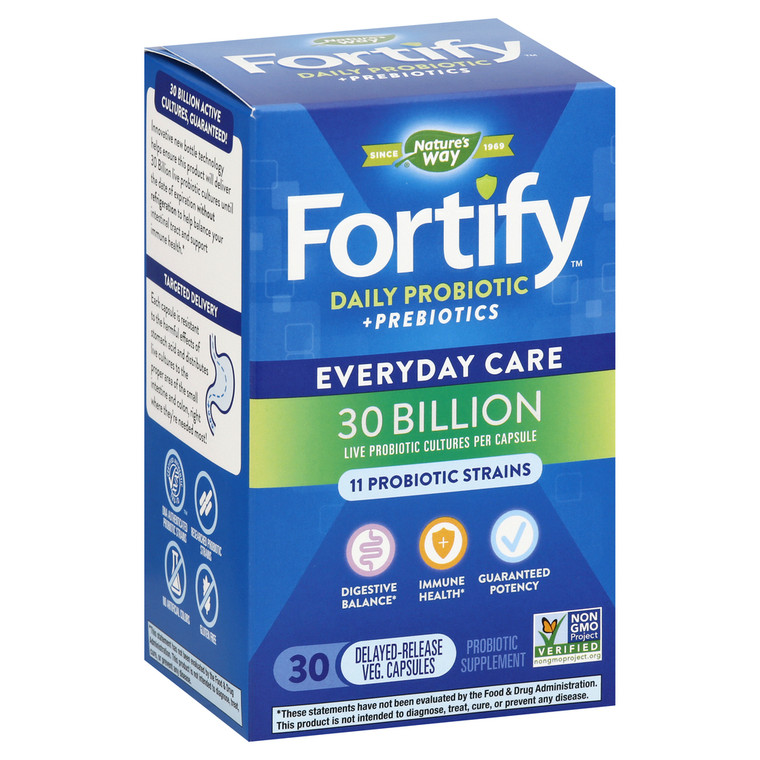 Nature's Way, Fortify Daily Probiotic & Prebiotics Everyday Care 30 Billion, 1 Each, 30 Vcap