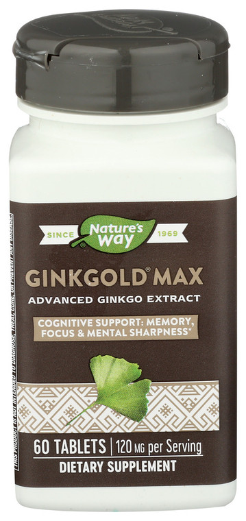 Nature's Way, Ginkgold Max 120mg, 1 Each, 60 Tab