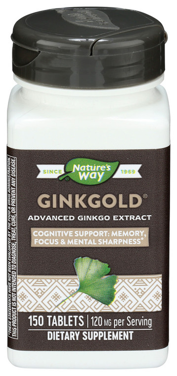 Nature's Way, Ginkgold Advanced Ginkgo Extract Tablets, 1 Each, 150 Tab