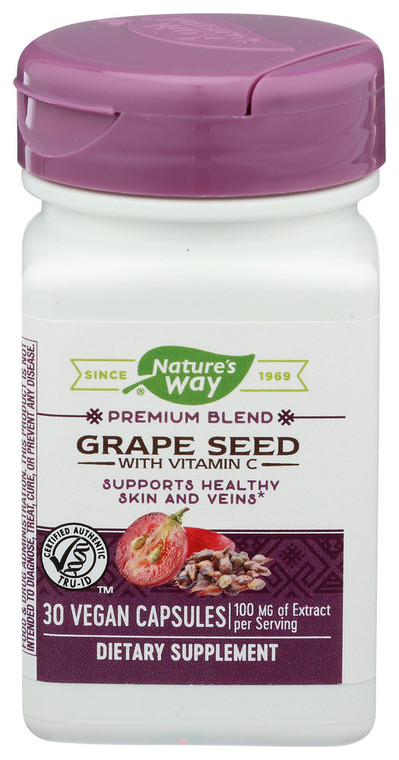 Nature's Way, Grape Seed With Vitamin C Premium Blend 100mg, 1 Each, 30 Cap