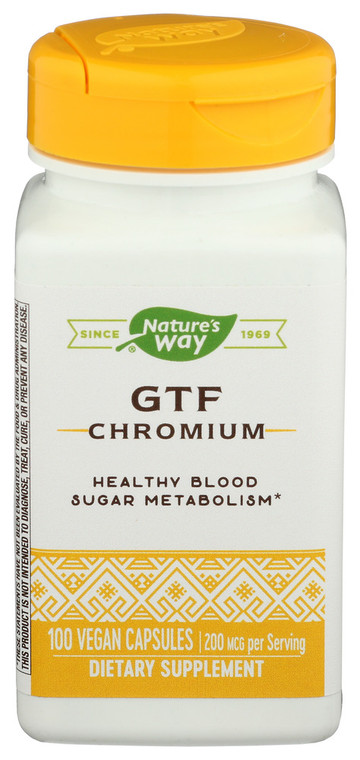 Nature's Way, Gtf Chromium 200 Mcg, 1 Each, 100 Cap
