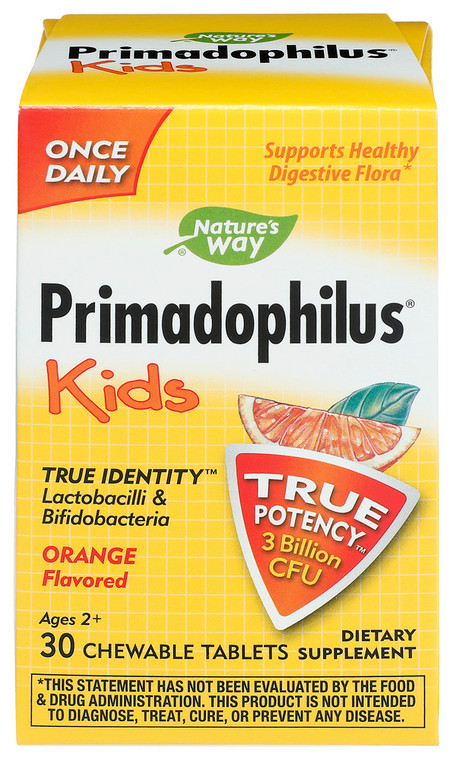 Nature's Way, Orange Flavored Kids Primadophilus Tablets, 1 Each, 30 Tab