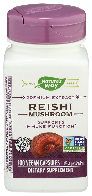 Nature's Way, Reishi Mushroom Premium Extract 376mg, 1 Each, 100 Cap