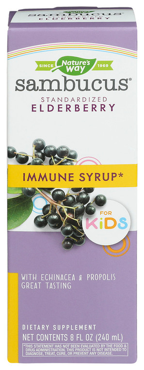 Nature's Way, Sambucus Immune Syrup For Kids Elderberry, 1 Each, 8 Oz