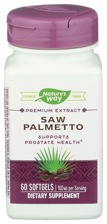 Nature's Way, Softgels Premium Extract Saw Palmetto, 1 Each, 60 Sgel