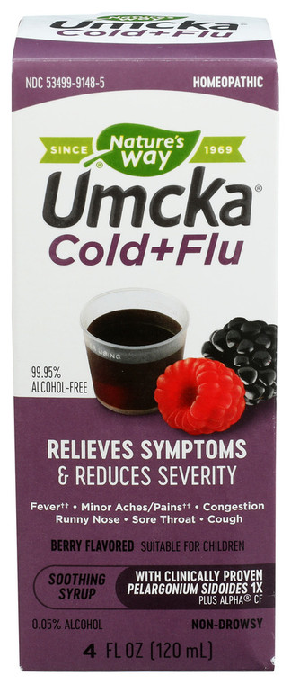 Nature's Way, Cold + Flu Berry Syrup Berry, 1 Each, 4 Oz
