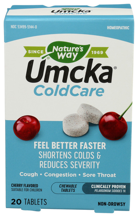 Nature's Way, Umcka Coldcare Chewable Tablets Cherry, 1 Each, 20 Tab