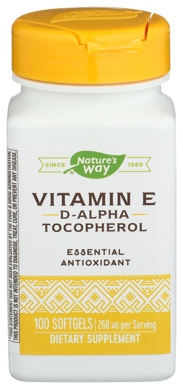 Nature's Way, Vitamin E D-alpha Tocopherol 268mg, 1 Each, 100 Sgel