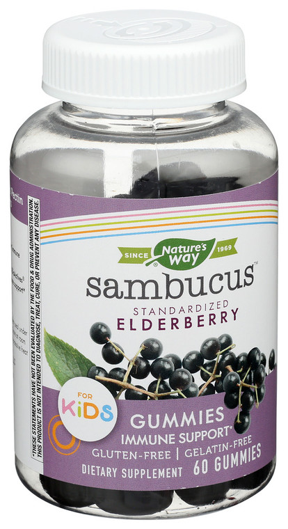 Nature's Way, Dietary Supplement Sambucus Kids Gummies, 1 Each, 60 Ct