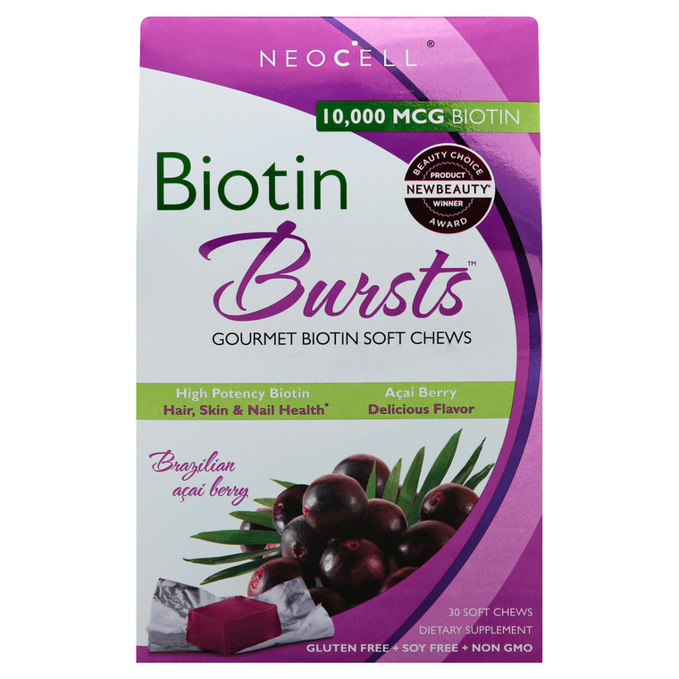 Neocell, Biotin Bursts Gourmet Soft Chews Brazilian Acai Berry, 1 Each, 30 Ct