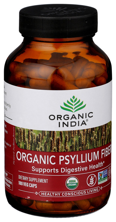 Organic India, Organic Psyllium Fiber, 1 Each, 180 Vcap