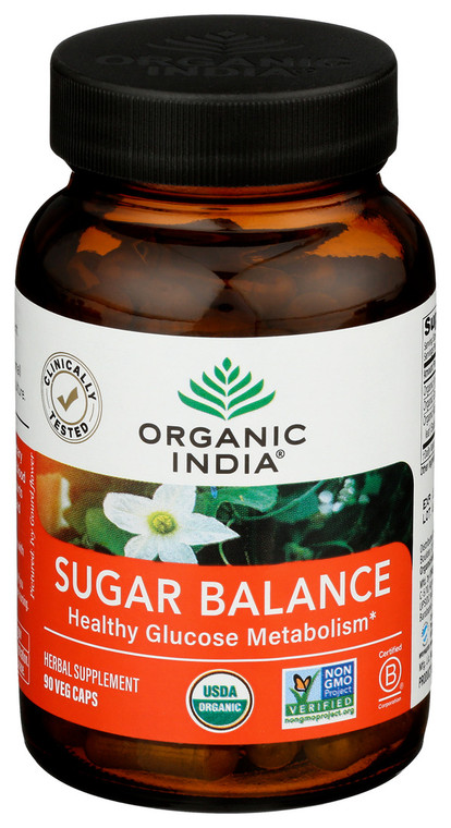 Organic India, Organic Sugar Balance Healthy Glucose Metabolism, 1 Each, 90 Vcap