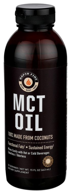 Rapid Fire, Mct Oil 00% Coconut, 1 Each, 15 Fl Oz