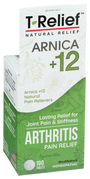 T-relief, Arnica +12 Arthritis Pain Relief Tablets, 1 Each, 100 Tab