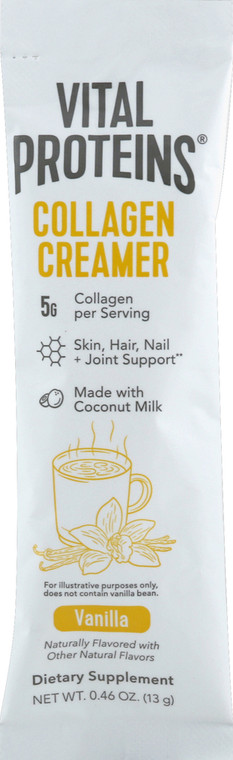 Vital Proteins, Collagen Creamer Vanilla Dietary Supplement, Case Of 14, .46 Oz