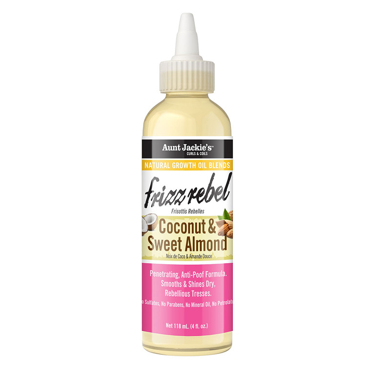 Aunt Jackie's Frizz Rebel Coconut & Sweet Almond Natural Growth Oil Blend, 4 Oz