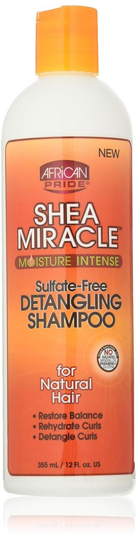 African Pride Shea Butter Miracle Detangling Shampoo, Cleansing & Smoothing, 12 Oz