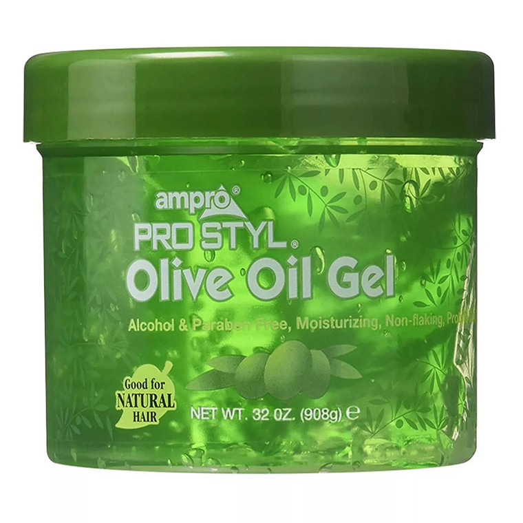 Ampro Pro Styl Olive Oil Hair Styling Gel, Hydrating & Non-Flaking Formula, 32 Oz