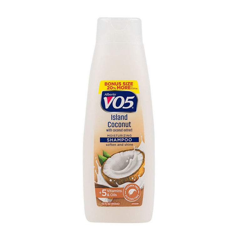 Alberto VO5 Island Coconut Moisturizing Shampoo, Nourishing Hydration, 15 oz