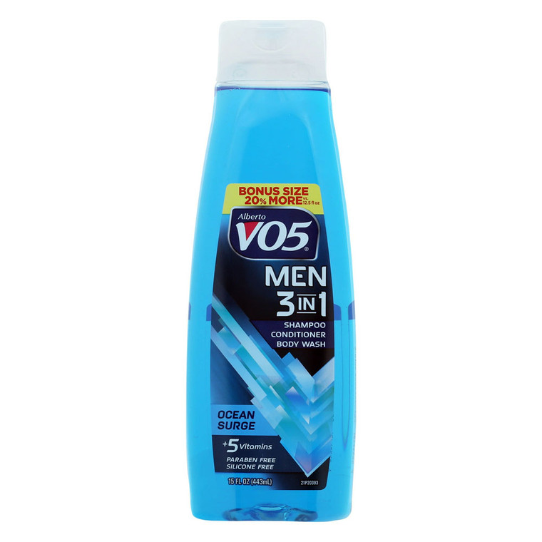 Alberto VO5 Men's Body Wash, Ocean Surge, Energizing Clean, 15 oz