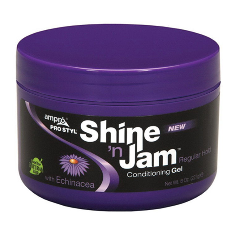 Ampro Pro Styl Shine N Jam Hair Conditioning Gel, Regular Hold, Long-Lasting Control, 8 oz