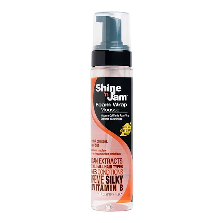 Ampro Shine N Jam Supreme Foam Wrap Mousse, Lightweight & Frizz-Free Styling, 8 oz