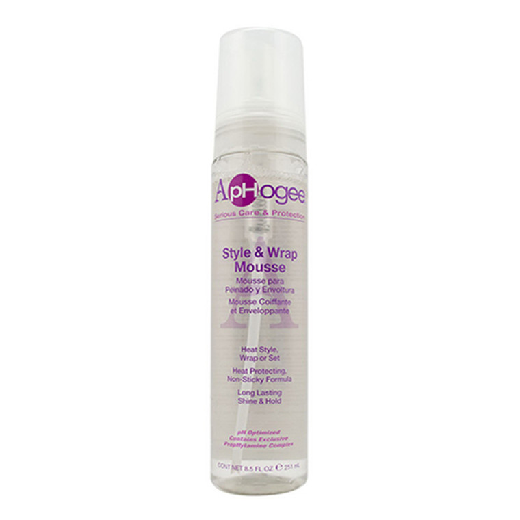 Aphogee Style and Wrap Mousse, Heat Protection & Frizz Control, 8.5 oz