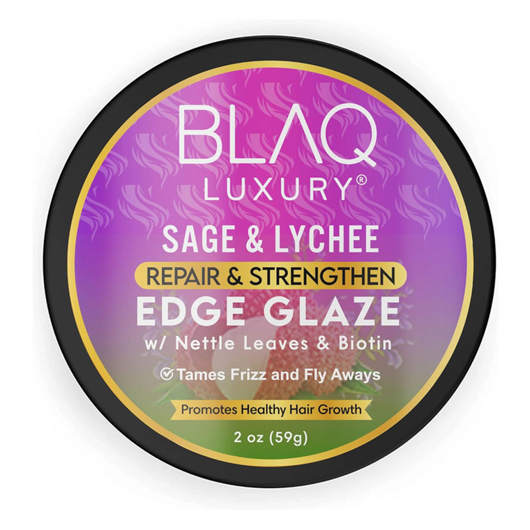 Blaq Luxury Sage and Lychee Repair and Strength Edge Glaze Repair & Strengthen, 2 Oz