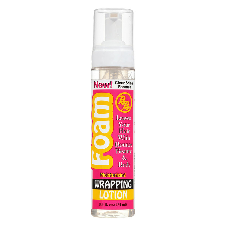 Bronner Brothers Wrapping Lotion Foam Clear Shine Formula Moisturizing Hold, 8.5 Oz