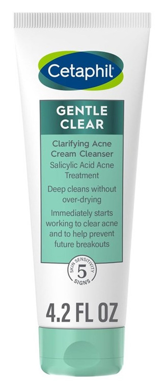 Cetaphil Gentle Clear Cream Cleanser Clarifying Acne 4.2Oz