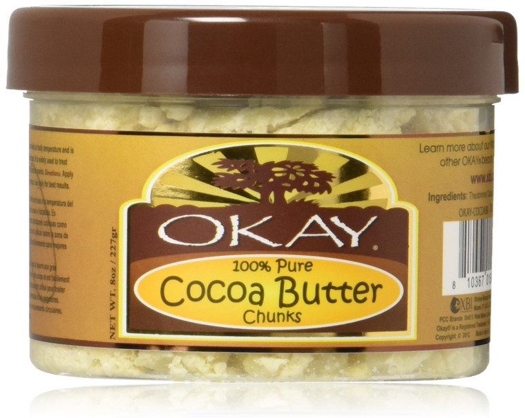 Okay 100% Pure Butter Chunks for Nourishing Skin & Hair, 8 Oz