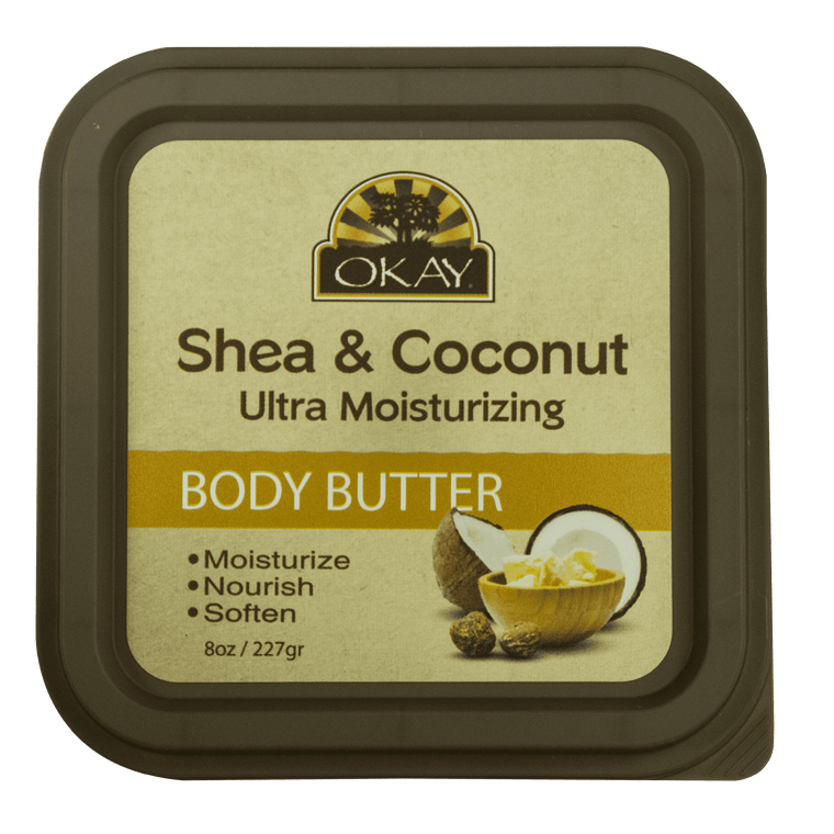 Okay Pure Natural Shea & Coconut Ultra Moisturizing Body Butter, 8 Oz