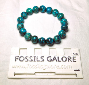 Chrysocolla, Azurite and Shattuckite Bead Bracelet