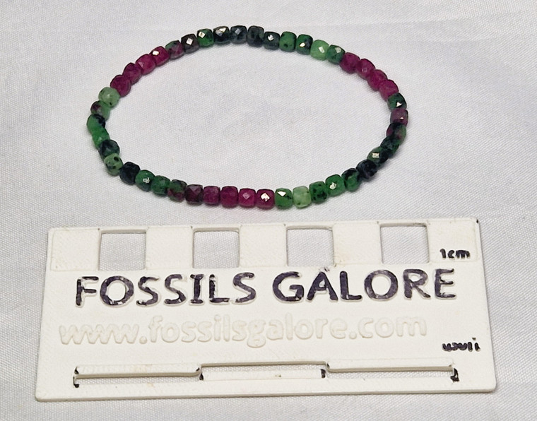 Ruby Zoisite Faceted Small Bead Bracelet