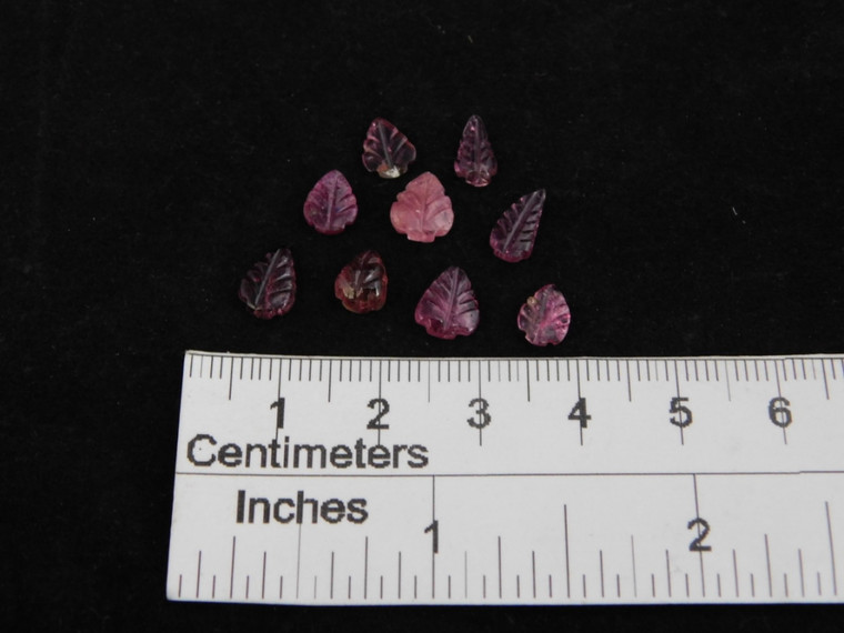 Pink Tourmaline Leaf Carving