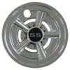 Red Hawk 8 SS Chrome Golf Cart Wheel Cover/Hub Cap