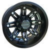 Red Hawk 12 Golf Cart Wheel, Matte Black Rim and Center Cap, 12x7 ET-43