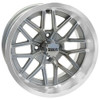 Red Hawk 14 Golf Cart Wheel, Machined Silver Rim, 14x6 ET-10