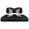 Red Hawk Yamaha Drive Golf Cart Front Seat Cushion Set - Rally Black Carbon Fiber/Silver Carbon Fiber