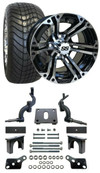 Red Hawk Club Car DS Golf Cart Street Tire/Wheel and 3 Spindle Lift Kit Bundle