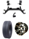 Steeleng EZGO Marathon Low Profile Tire/Wheel Combo & 4" Drop Axle Lift Kit Bundle